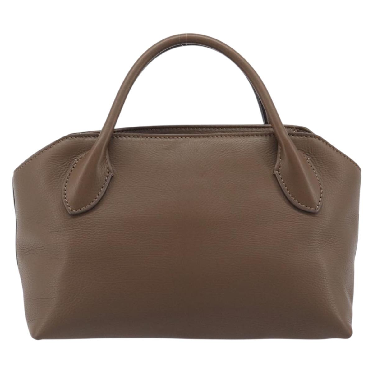 The Row Terrace Baulet Hand Bag Calf Skin Brown Silver Auth 211842SAM