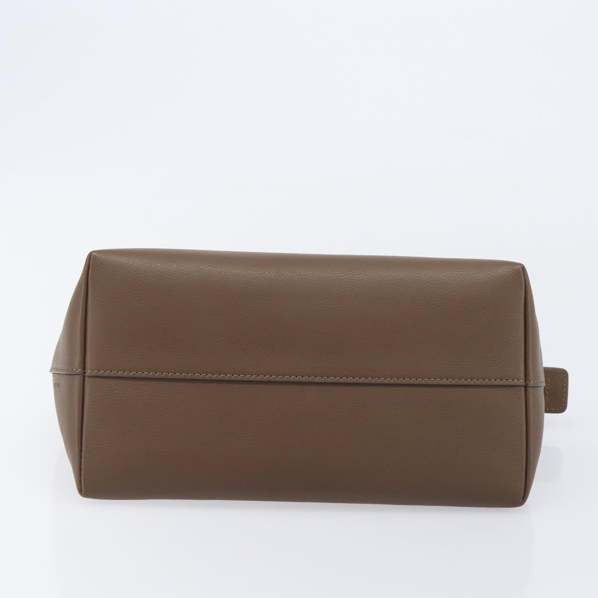 The Row Terrace Baulet Hand Bag Calf Skin Brown Silver Auth 211842SAM