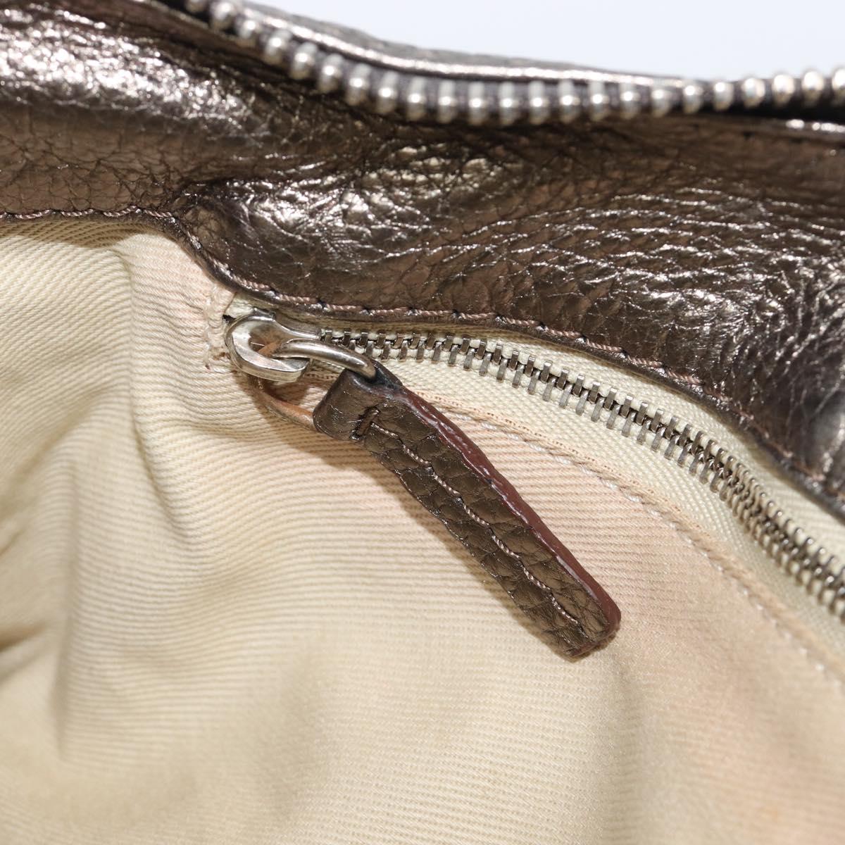 Chloe Paddington Hand Bag Leather Silver Auth 211845V