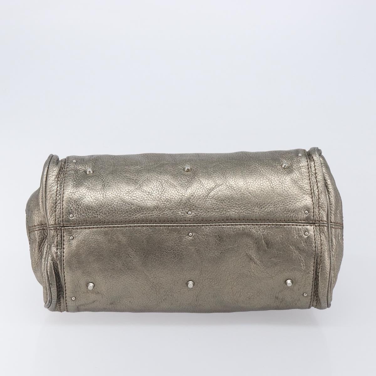 Chloe Paddington Hand Bag Leather Silver Auth 211845V