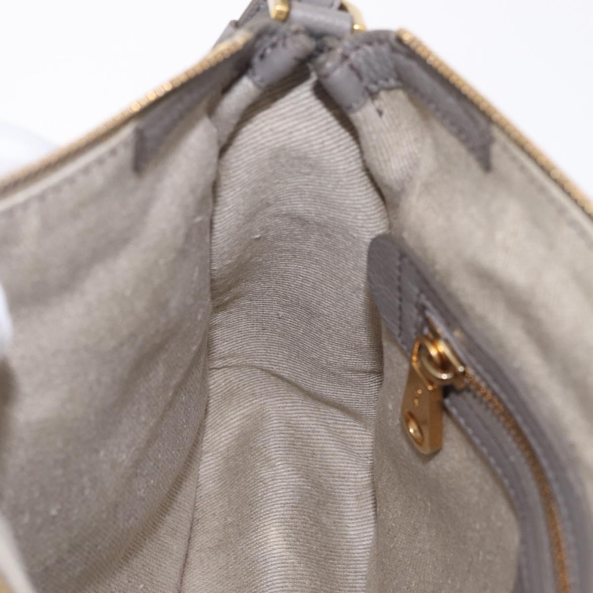 Chloe Marcie Shoulder Bag Leather Gray Gold Auth 211846V