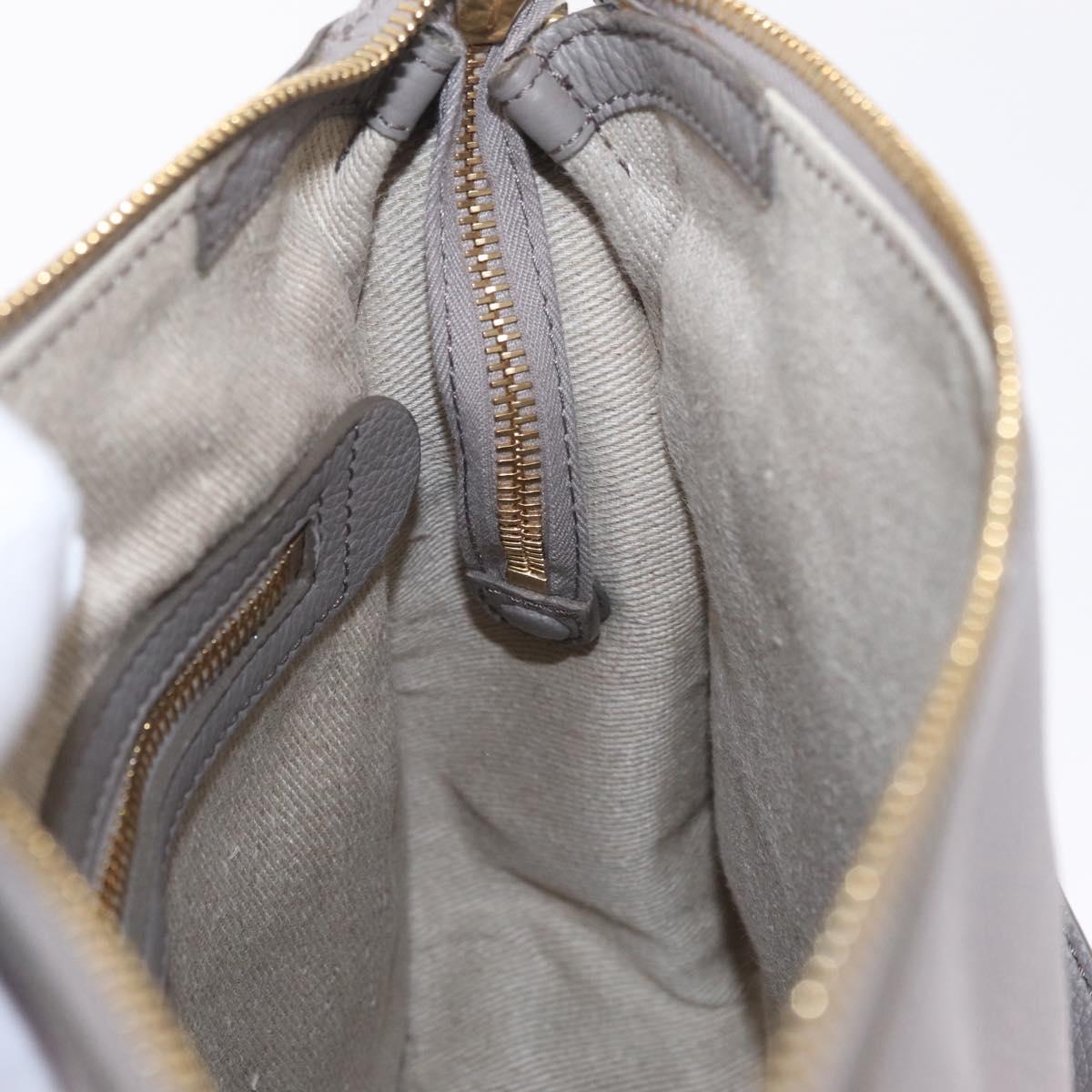 Chloe Marcie Shoulder Bag Leather Gray Gold Auth 211846V