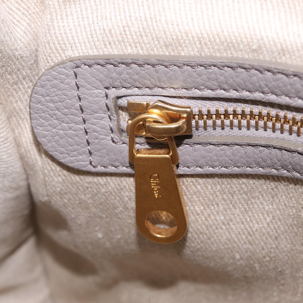 Chloe Marcie Shoulder Bag Leather Gray Gold Auth 211846V