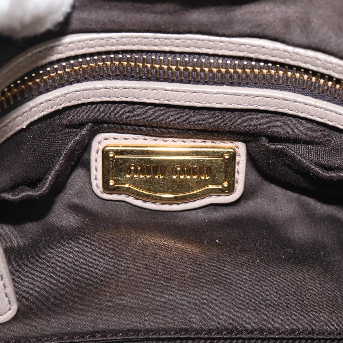 Miu Miu Hand Bag Leather 2way Beige Gold Auth 211847V