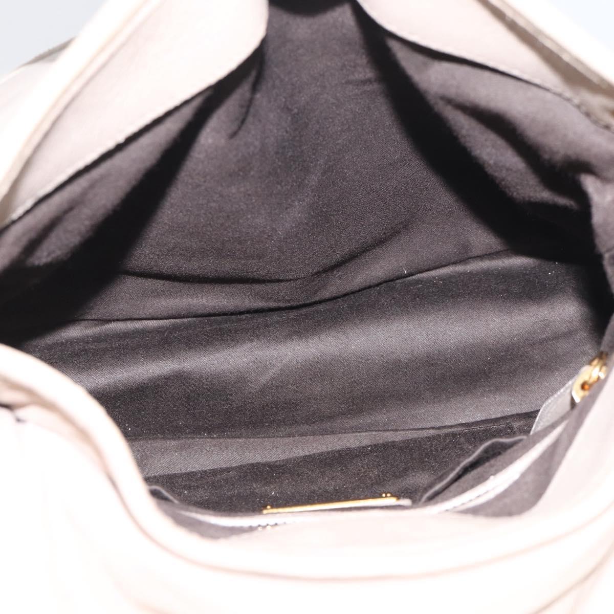 Miu Miu Hand Bag Leather 2way Beige Gold Auth 211847V