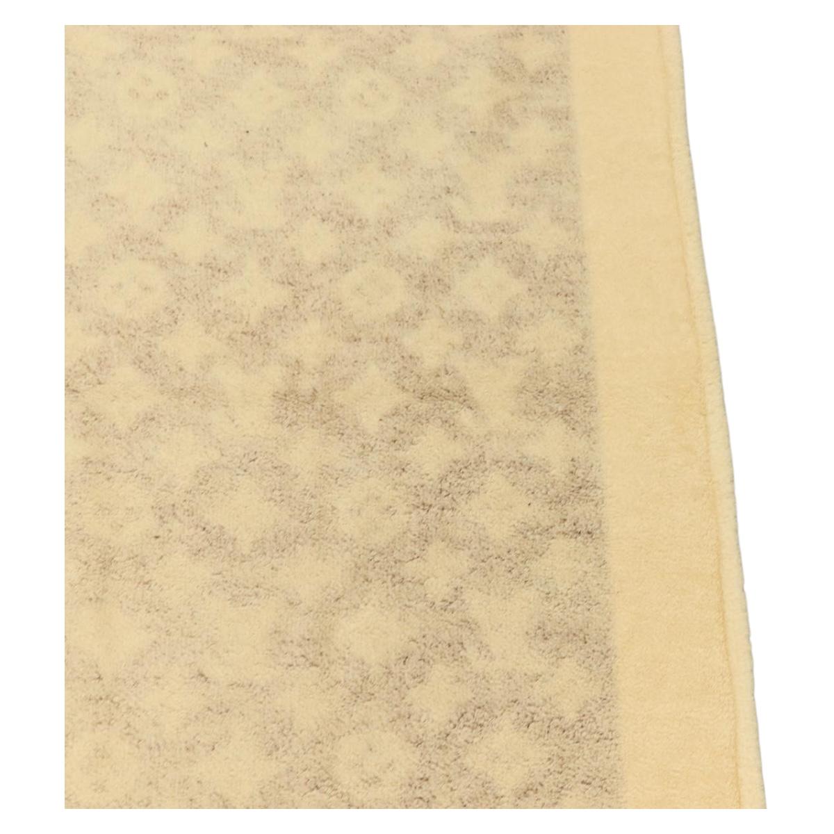 LOUIS VUITTON Blanket Bath Towel Cotton Beige LV Auth 211848V