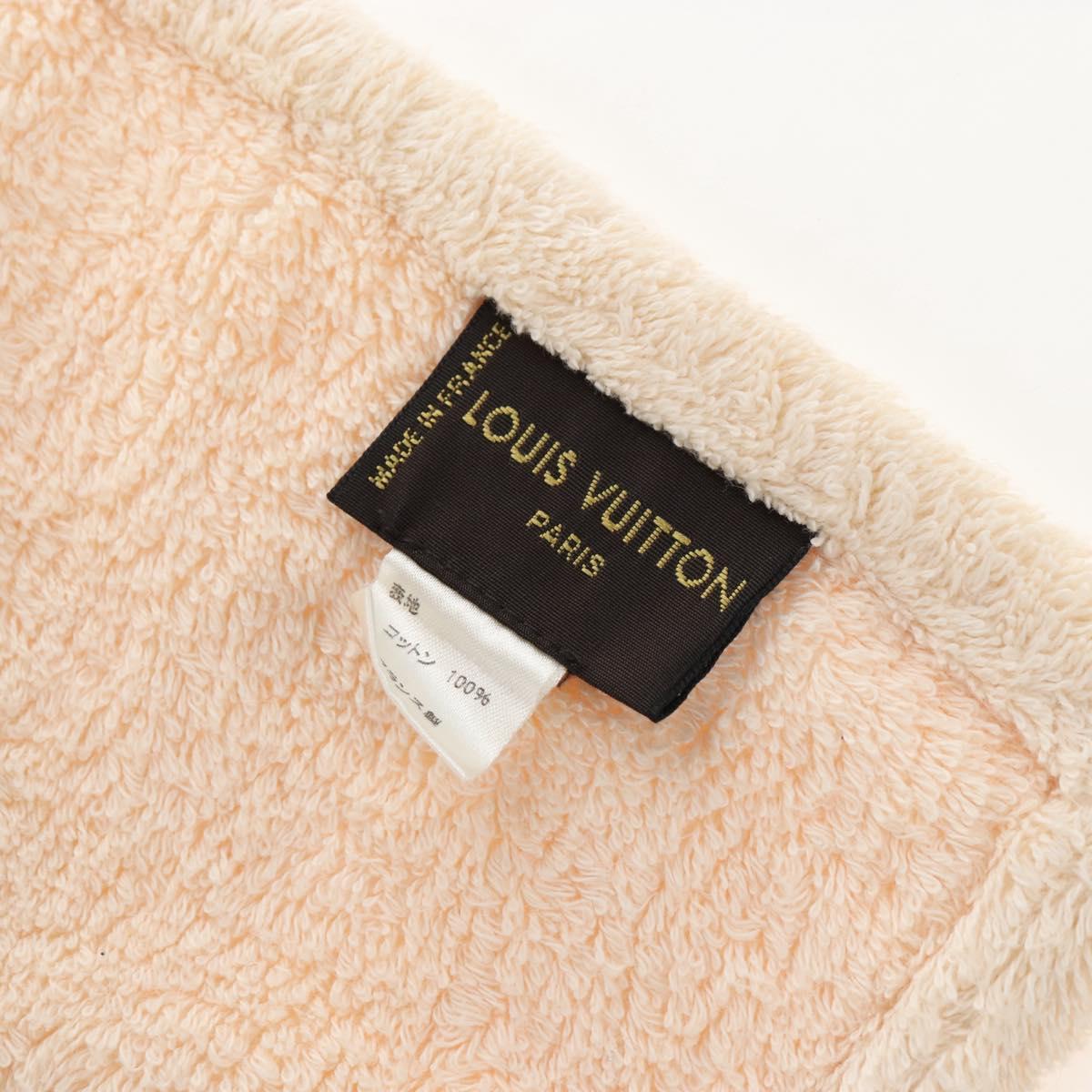 LOUIS VUITTON Blanket Bath Towel Cotton Beige LV Auth 211848V