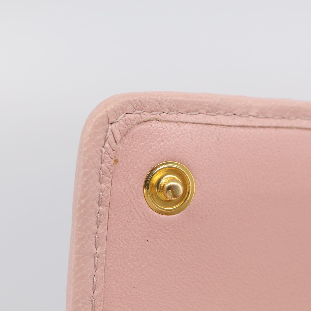 Miu Miu Matelasse Long Wallet Leather Pink Gold Auth 211849V
