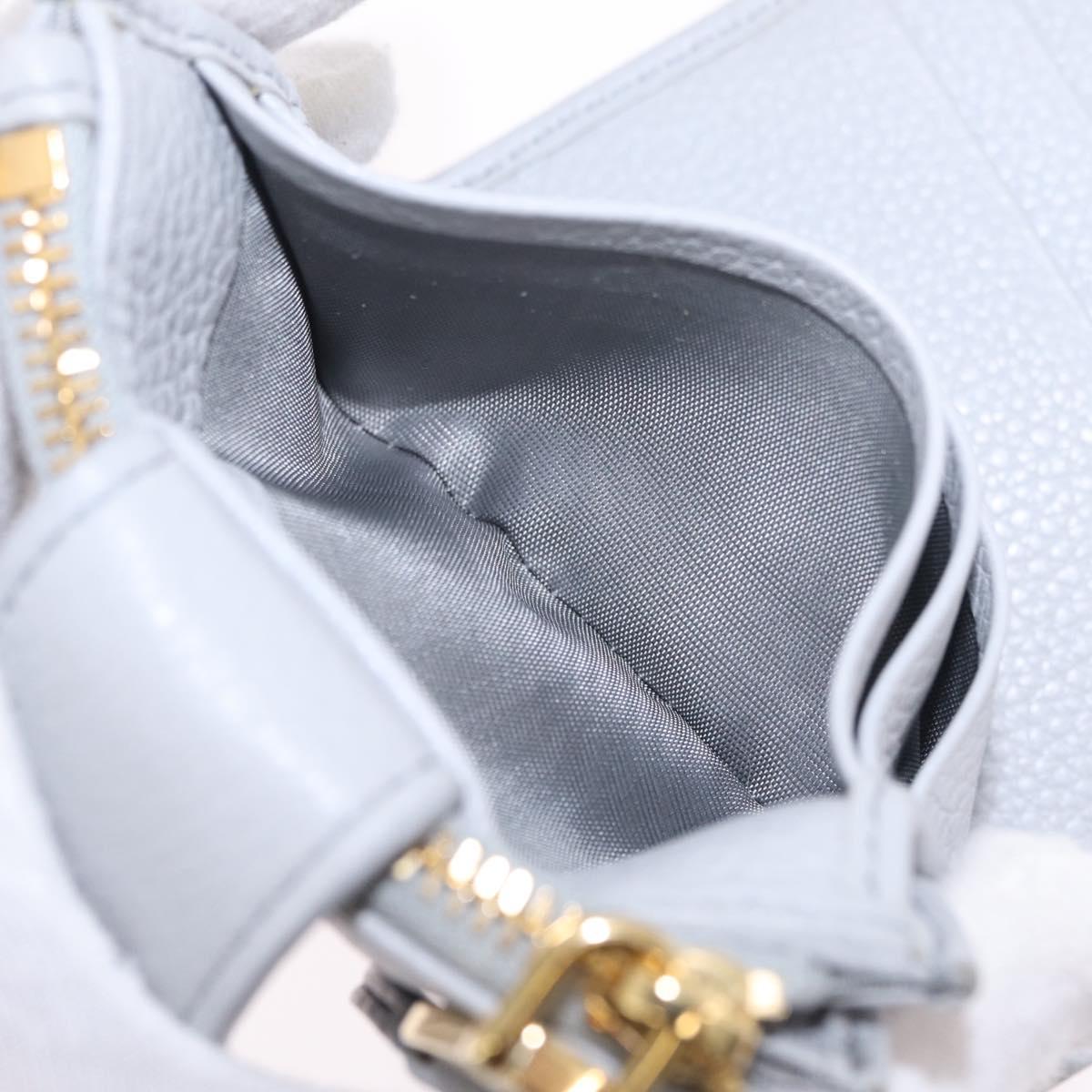 Miu Miu Wallet Leather Gray Gold Auth 211850M