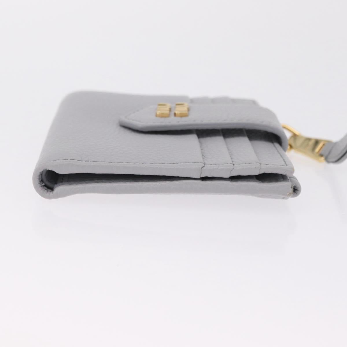 Miu Miu Wallet Leather Gray Gold Auth 211850M