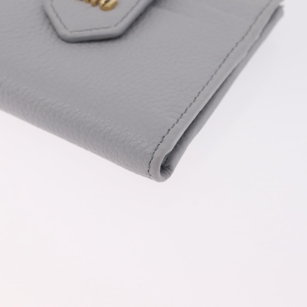 Miu Miu Wallet Leather Gray Gold Auth 211850M