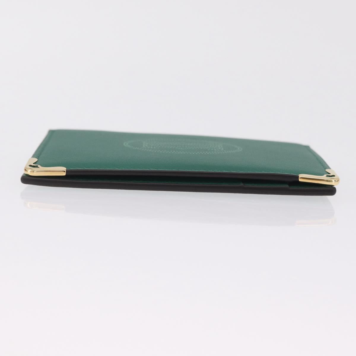 Cartier Must Line Card Case Leather Green Auth 211851M