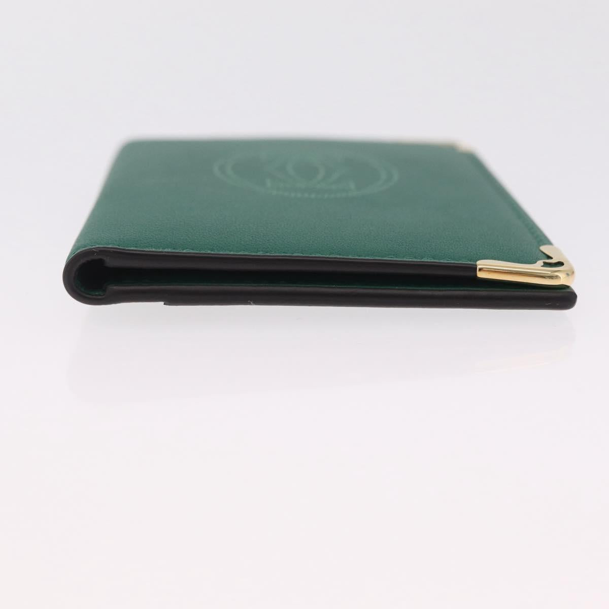 Cartier Must Line Card Case Leather Green Auth 211851M