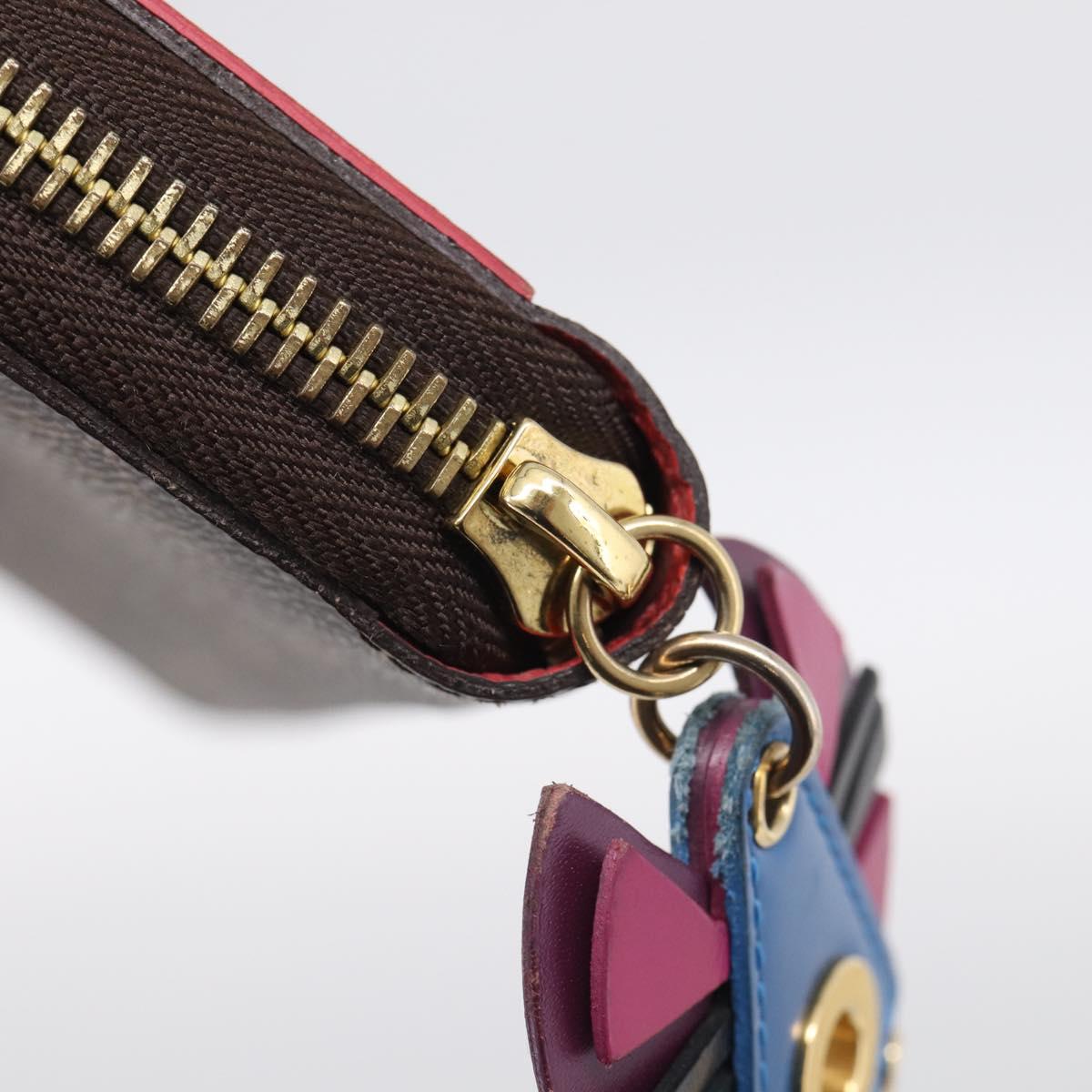 LOUIS VUITTON Monogram Totem Zippy Wallet Red Purple M61364 LV Auth 211853M