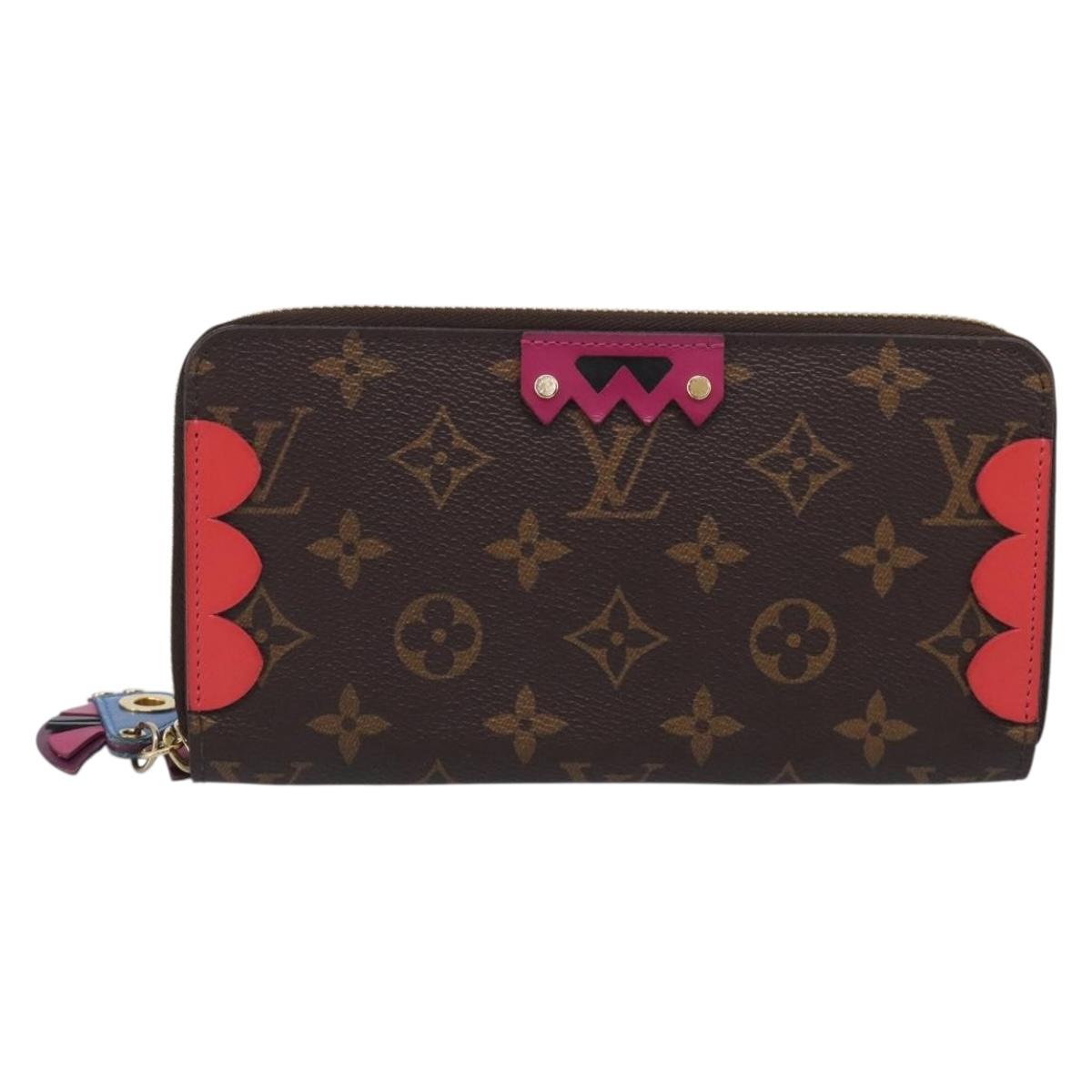 LOUIS VUITTON Monogram Totem Zippy Wallet Red Purple M61364 LV Auth 211853M