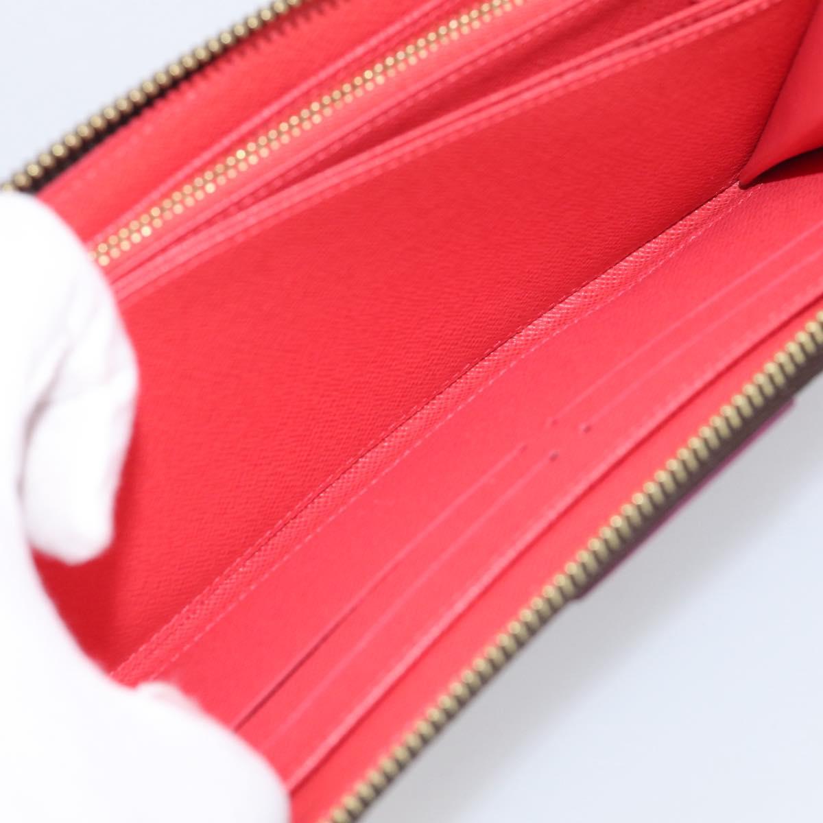 LOUIS VUITTON Monogram Totem Zippy Wallet Red Purple M61364 LV Auth 211853M