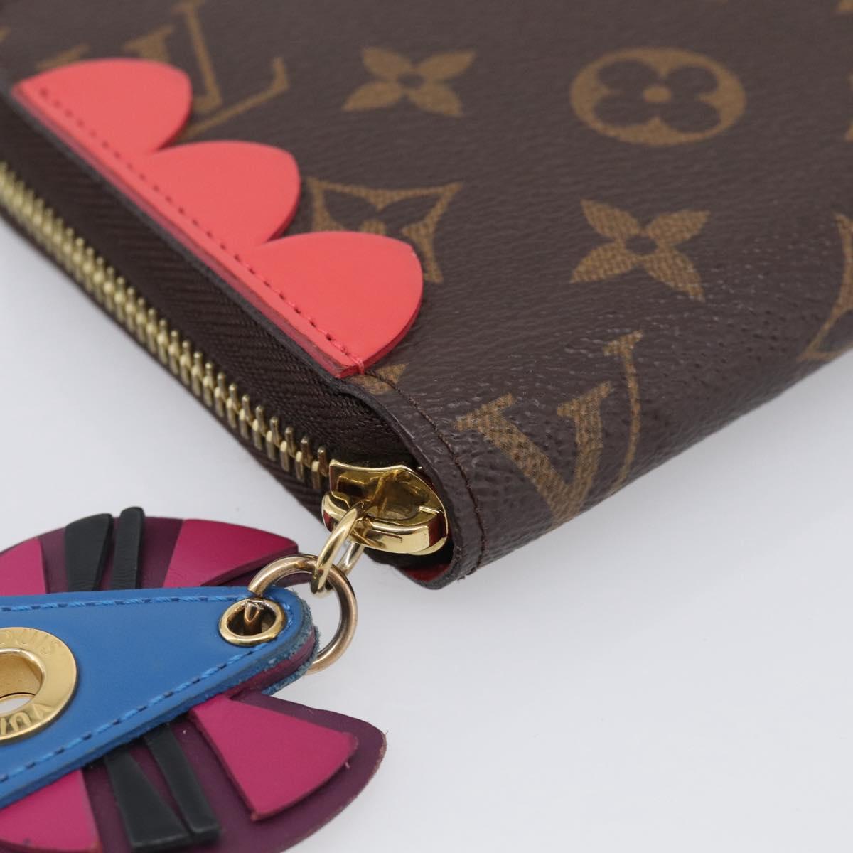 LOUIS VUITTON Monogram Totem Zippy Wallet Red Purple M61364 LV Auth 211853M