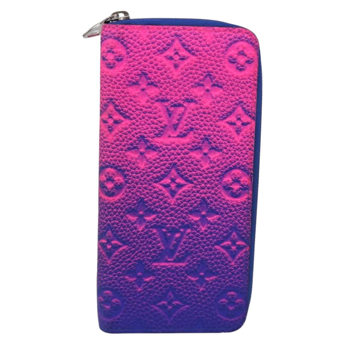 LOUIS VUITTON Taurillon Clemence Illusion Zippy Wallet Vertical Auth 211854SAM