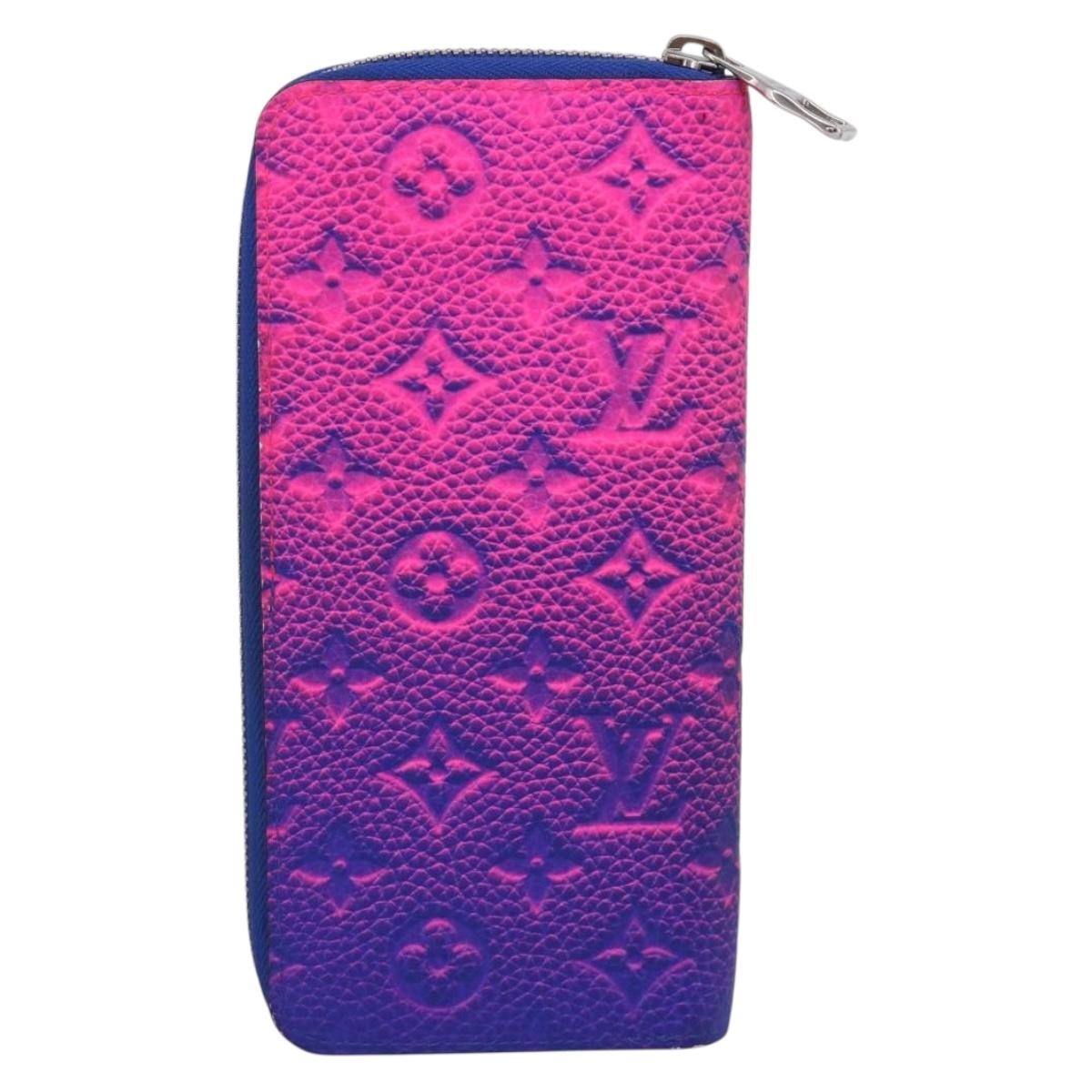 LOUIS VUITTON Taurillon Clemence Illusion Zippy Wallet Vertical Auth 211854SAM