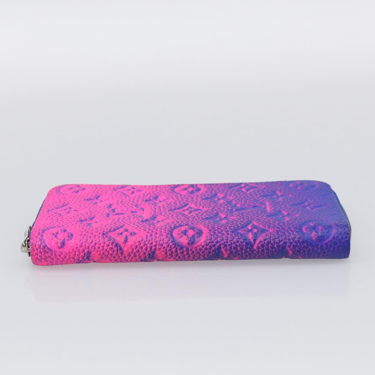 LOUIS VUITTON Taurillon Clemence Illusion Zippy Wallet Vertical Auth 211854SAM