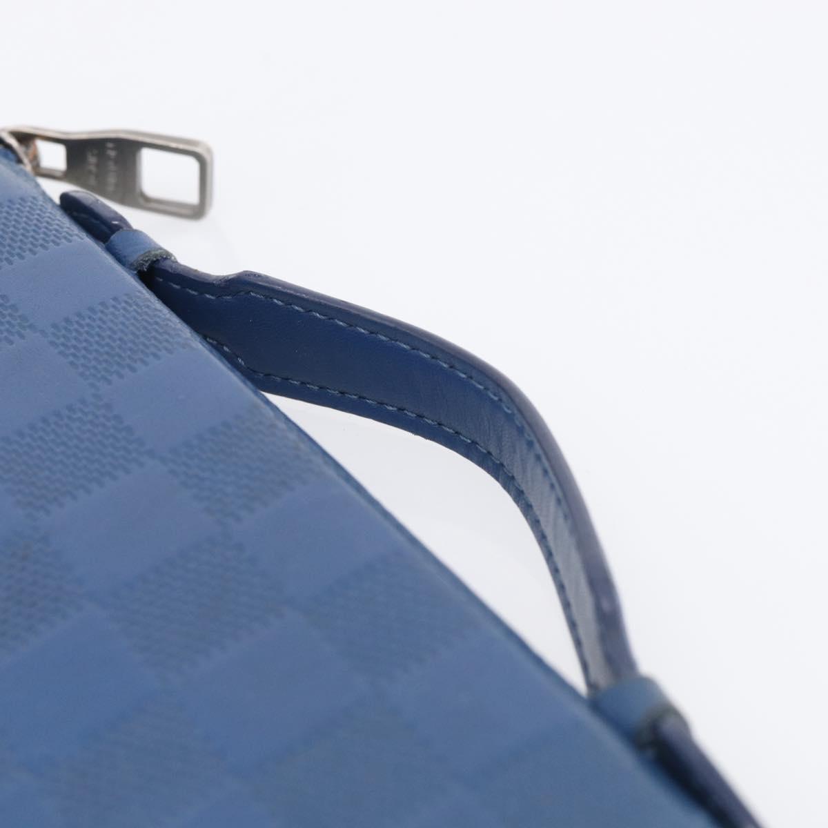 LOUIS VUITTON Damier Infini Organizer Atholl Blue Neptune N41396 Auth 211856A