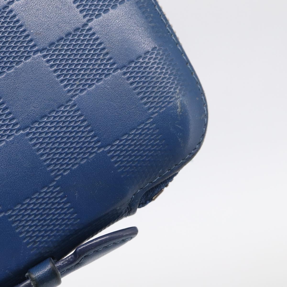 LOUIS VUITTON Damier Infini Organizer Atholl Blue Neptune N41396 Auth 211856A