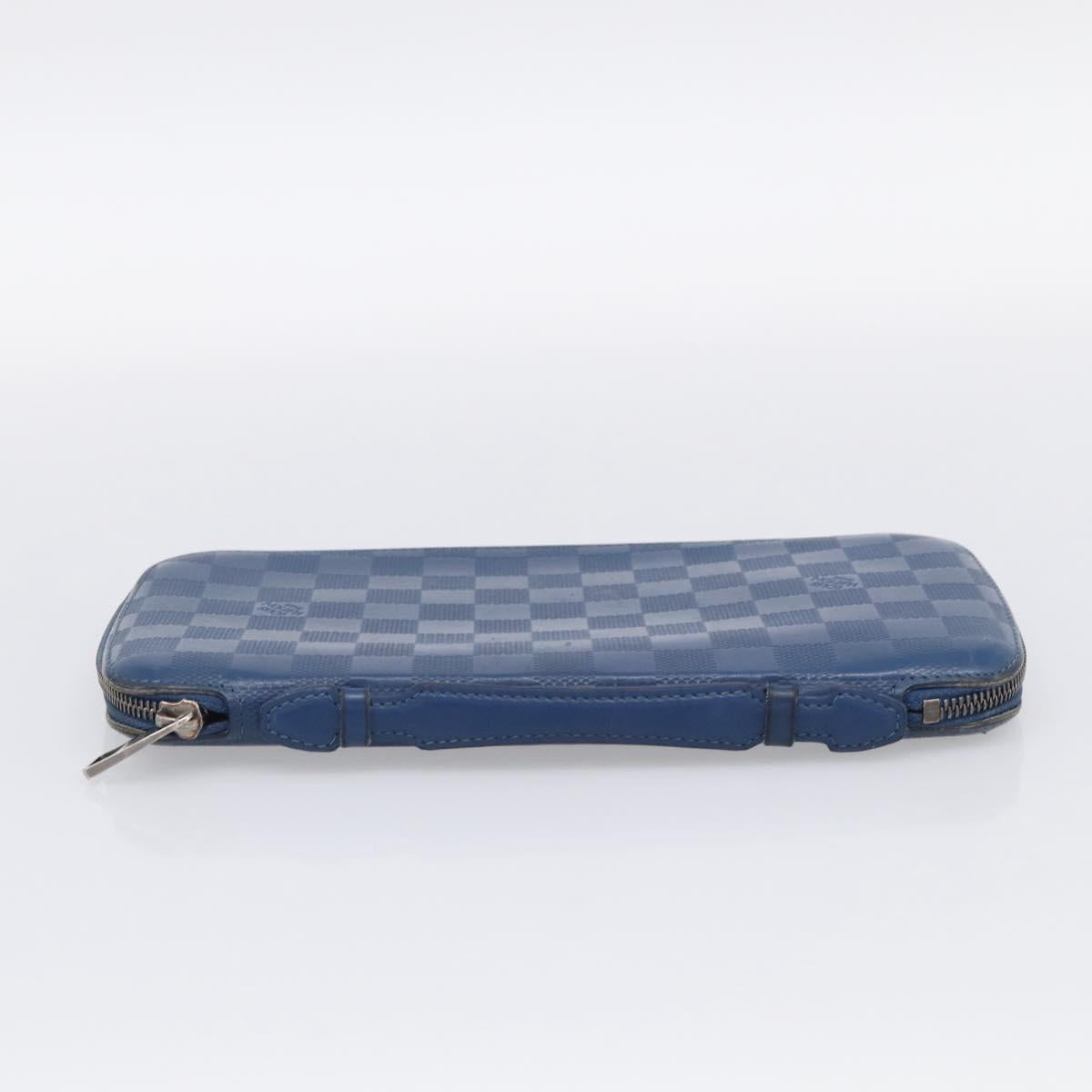LOUIS VUITTON Damier Infini Organizer Atholl Blue Neptune N41396 Auth 211856A
