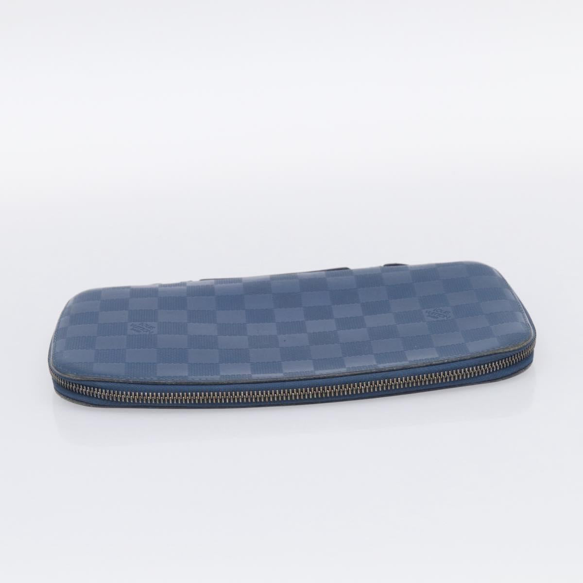 LOUIS VUITTON Damier Infini Organizer Atholl Blue Neptune N41396 Auth 211856A