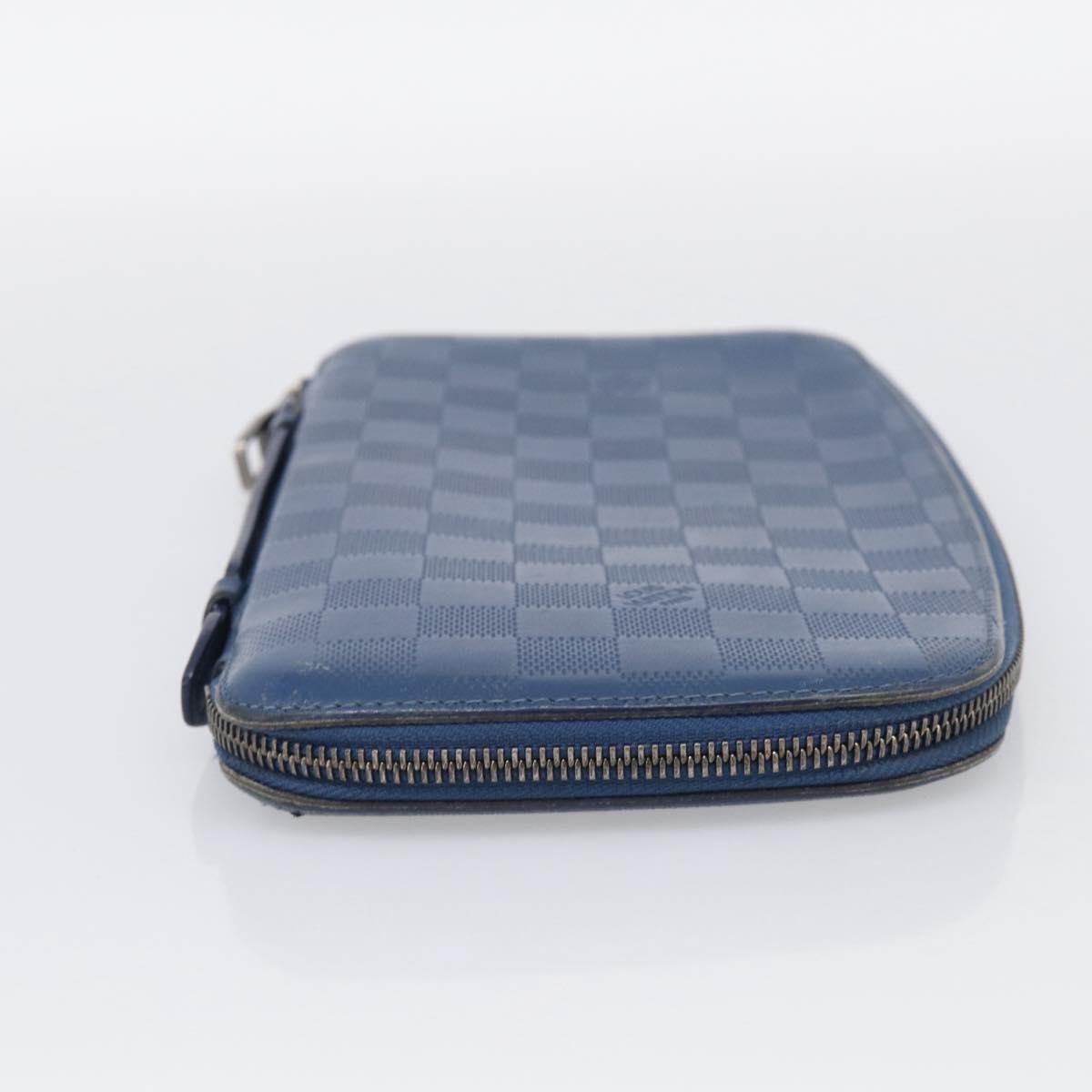 LOUIS VUITTON Damier Infini Organizer Atholl Blue Neptune N41396 Auth 211856A
