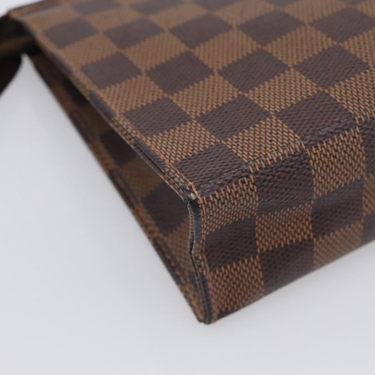 LOUIS VUITTON Damier Ebene Poche Toilette 19 Pouch N47544 LV Auth 211857M