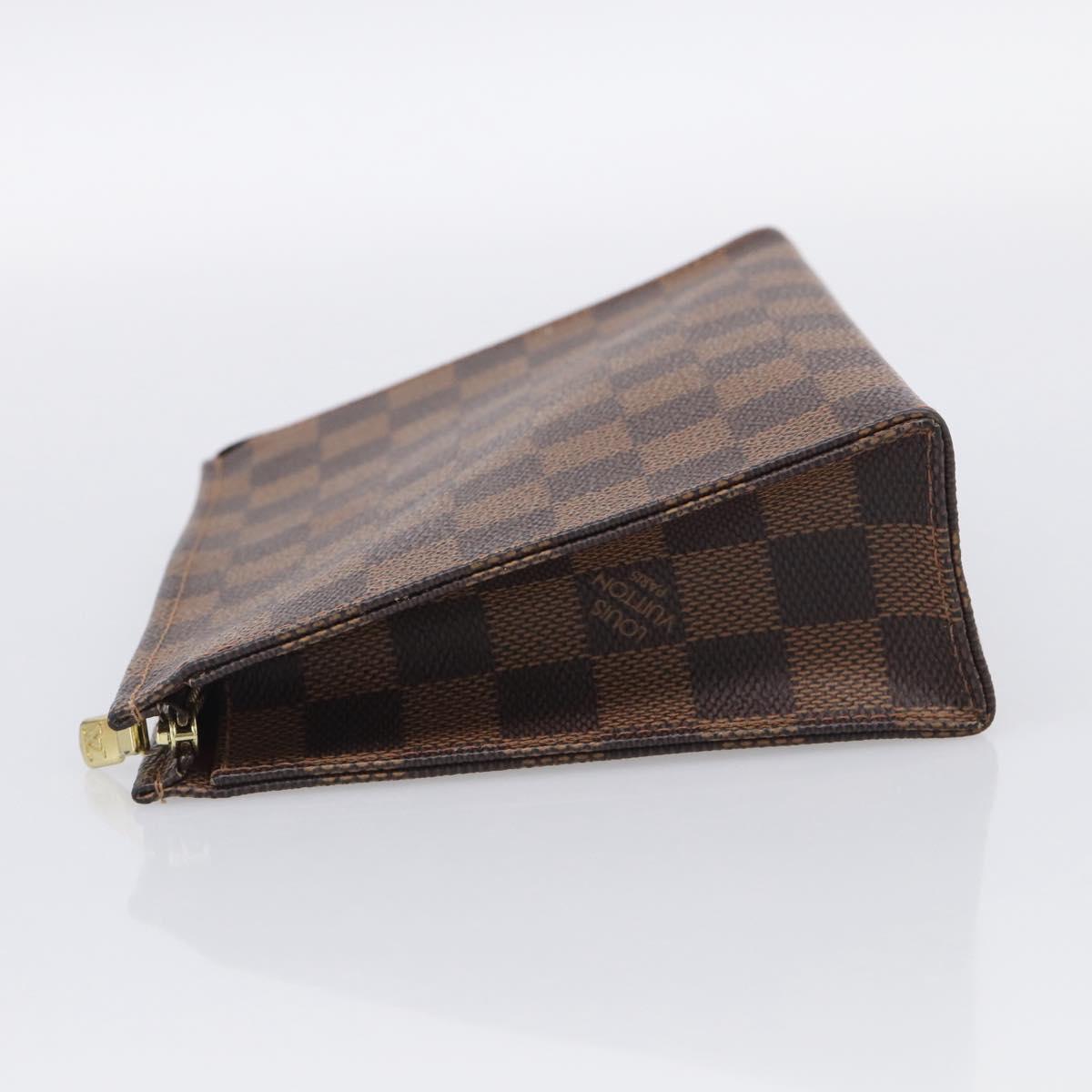 LOUIS VUITTON Damier Ebene Poche Toilette 19 Pouch N47544 LV Auth 211857M
