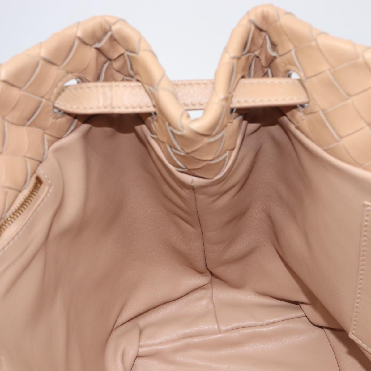 Bottega Veneta INTRECCIATO Tote Bag Leather Beige Gold Auth 211863V