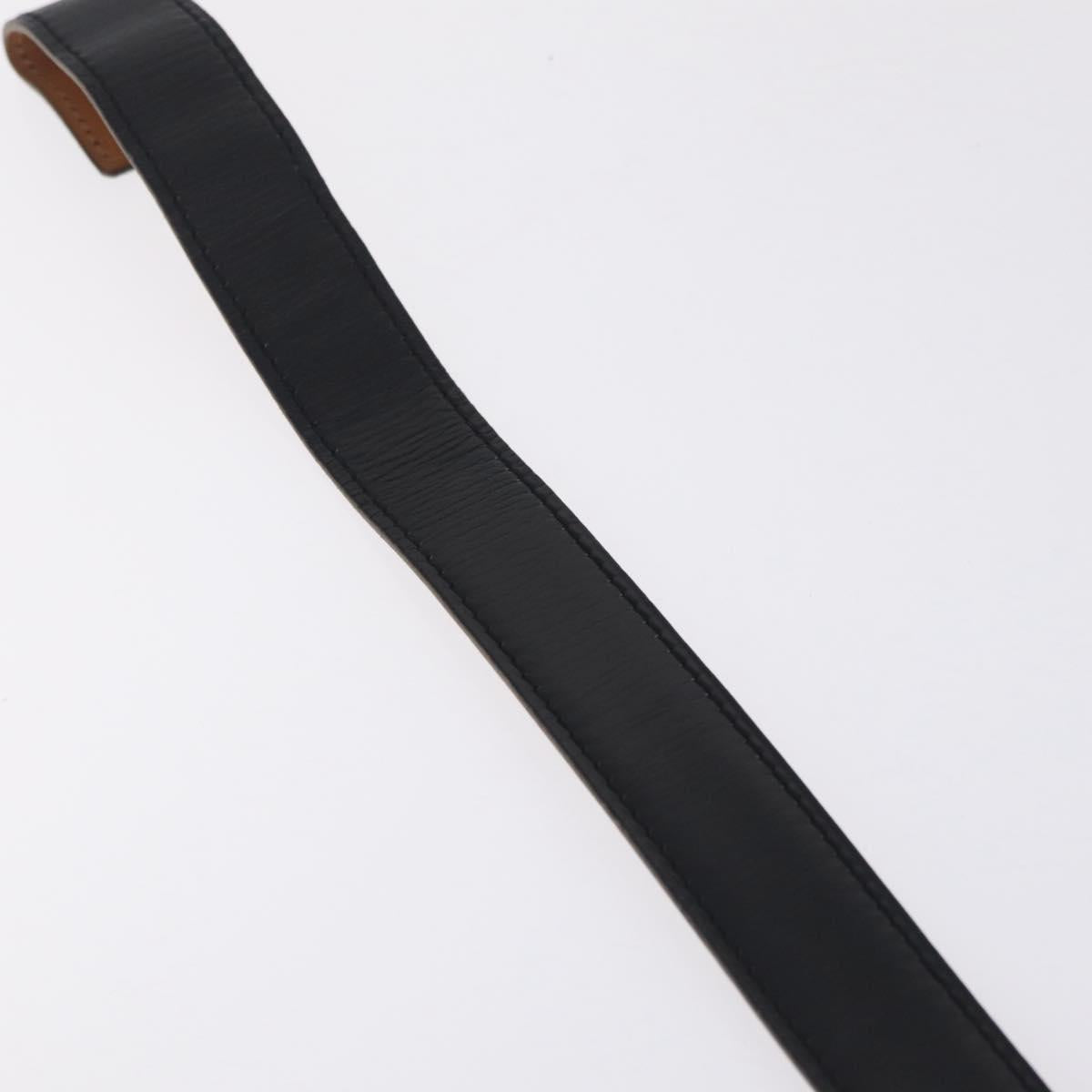 HERMES Constance H Belt Leather 29.1"" Black Gold Auth 211864