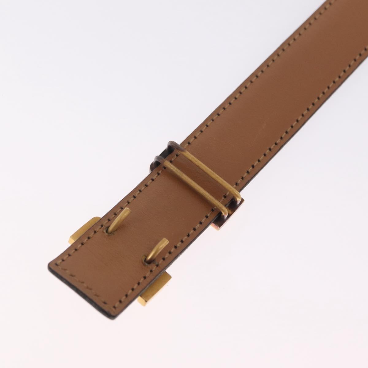 HERMES Constance H Belt Leather 29.1"" Black Gold Auth 211864