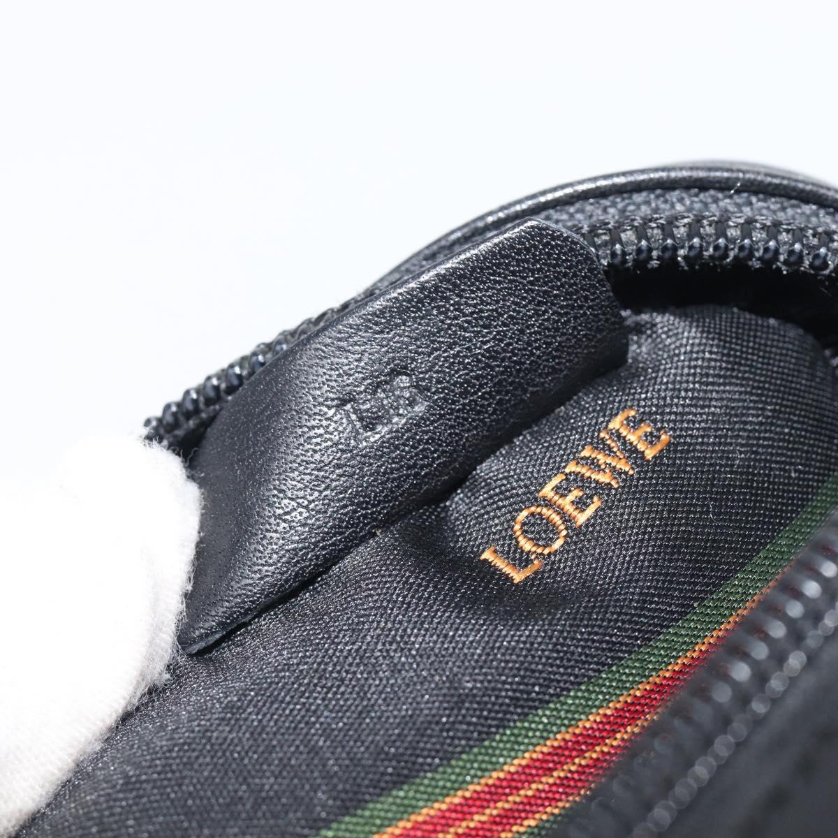 LOEWE Anagram Clutch Bag Leather Black Gold Auth 211871A