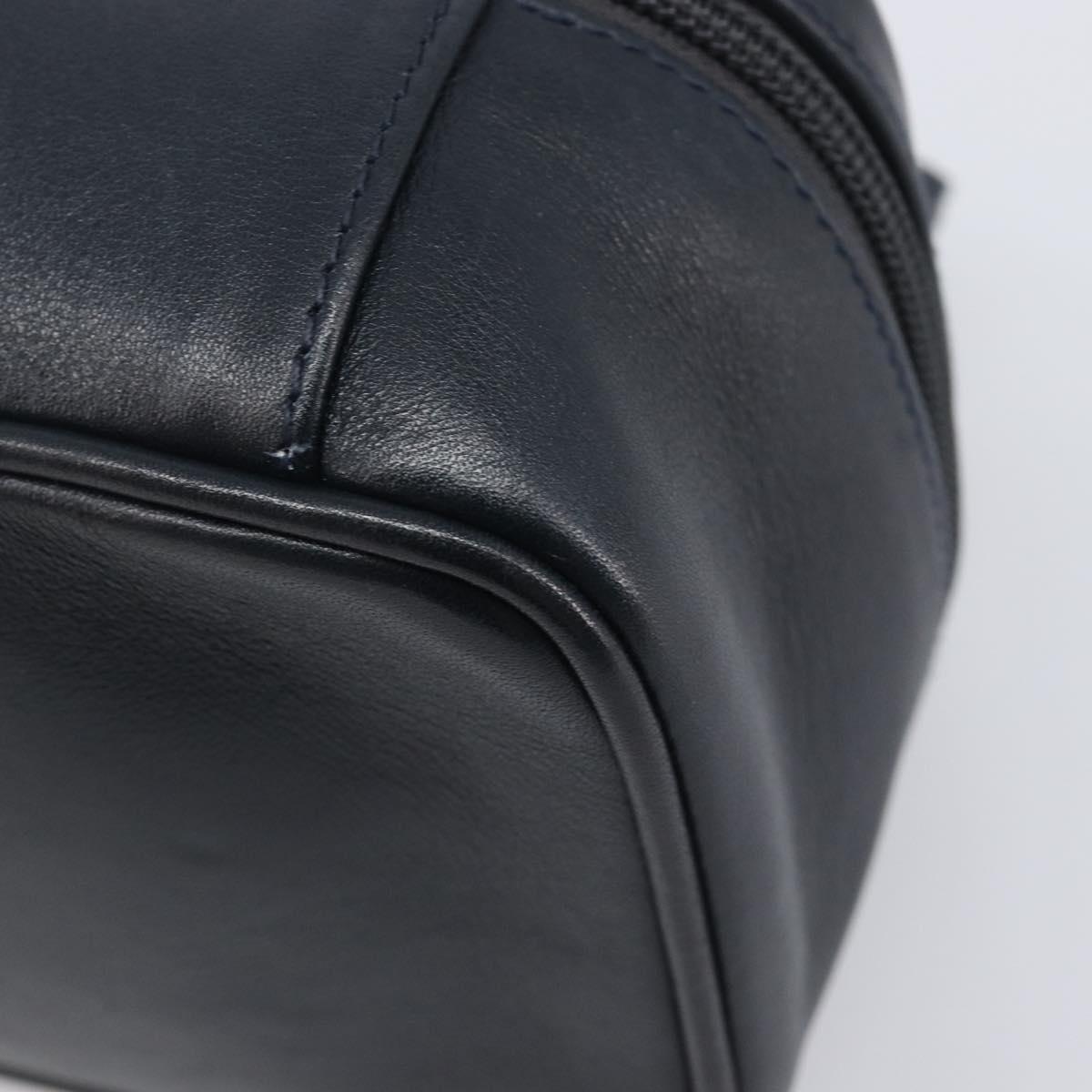 GUCCI Horsebit Vanity Leather Navy Gold 032 106 0141 Auth 211884A