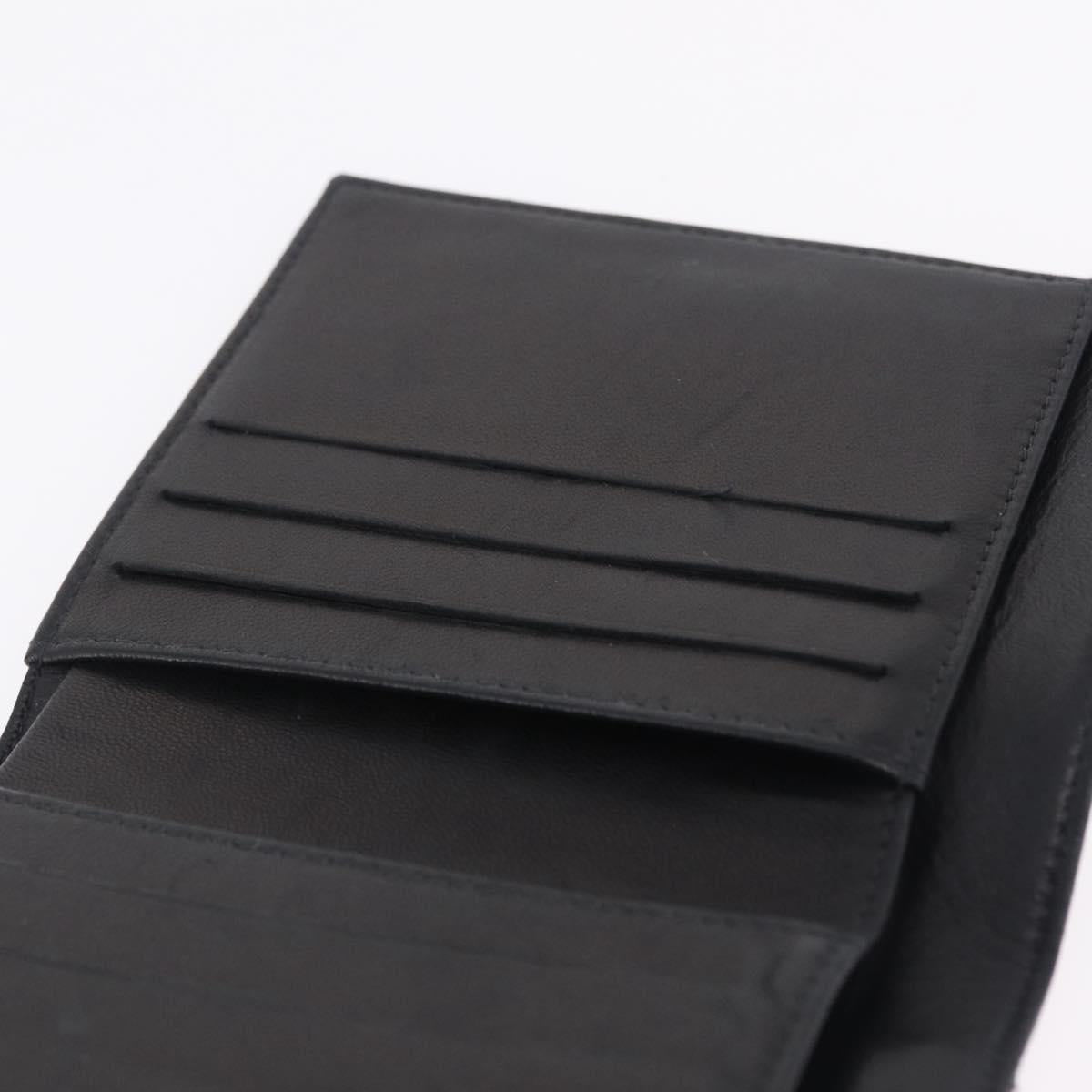 CHANEL Bifold Wallet Caviar Skin Black Gold CC Auth 211888M