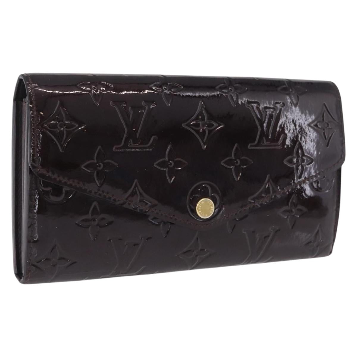 LOUIS VUITTON Vernis Portefeuille Sarah Wallet Amarante M93524 LV Auth 211889A