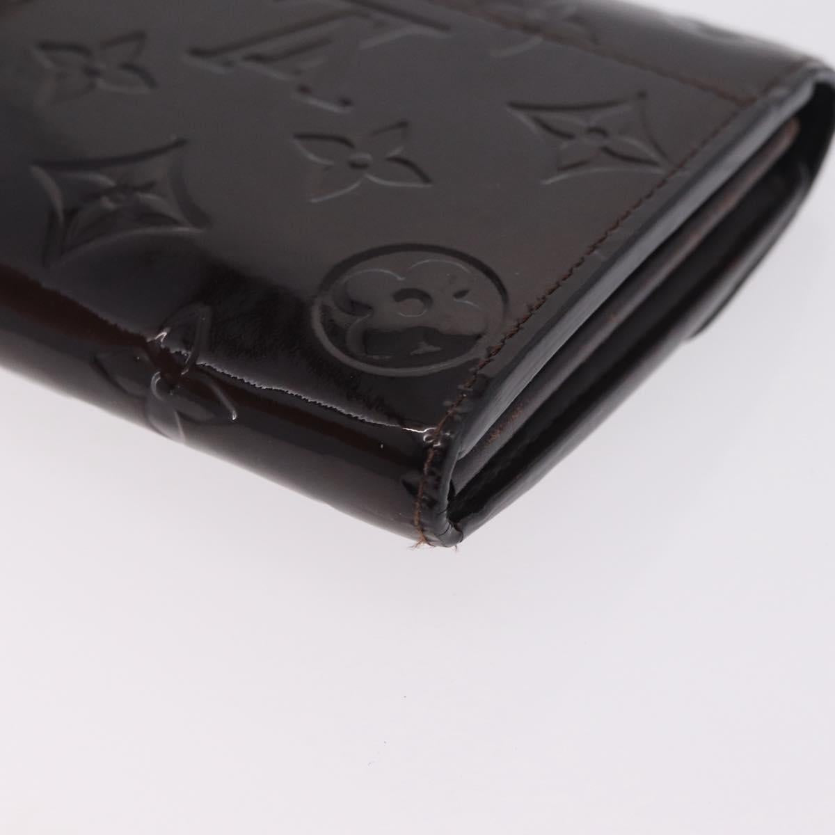 LOUIS VUITTON Vernis Portefeuille Sarah Wallet Amarante M93524 LV Auth 211889A