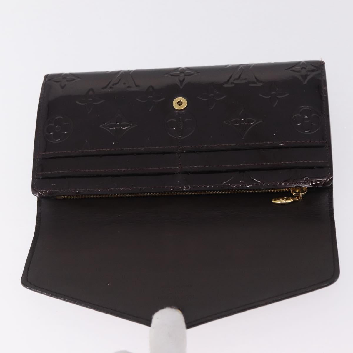LOUIS VUITTON Vernis Portefeuille Sarah Wallet Amarante M93524 LV Auth 211889A