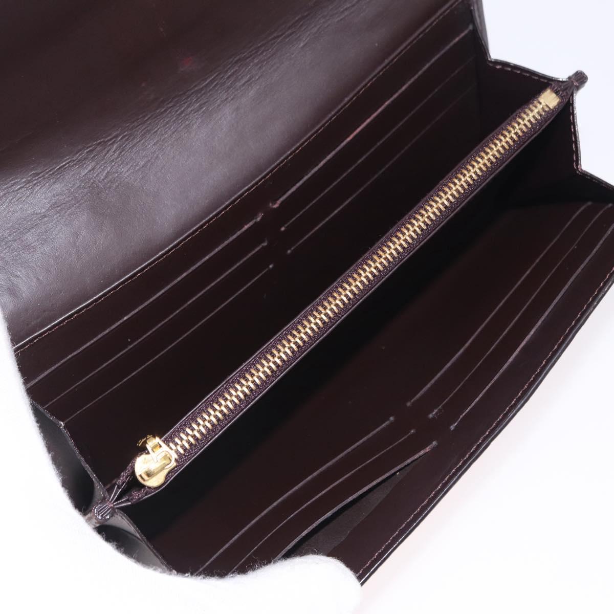 LOUIS VUITTON Vernis Portefeuille Sarah Wallet Amarante M93524 LV Auth 211889A