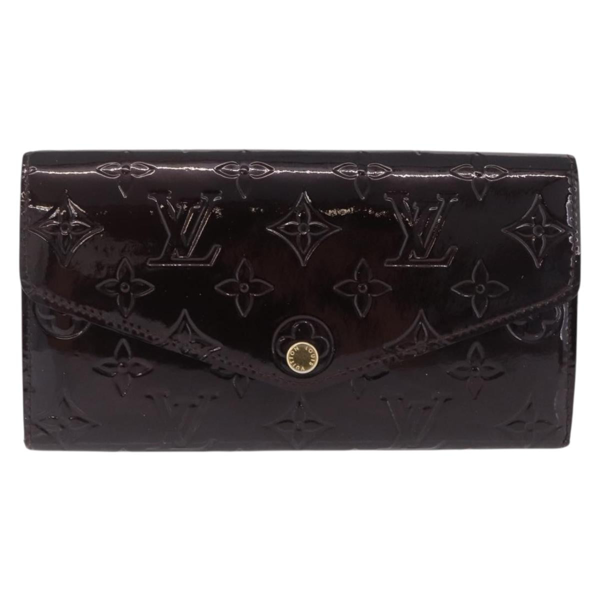 LOUIS VUITTON Vernis Portefeuille Sarah Wallet Amarante M93524 LV Auth 211889A