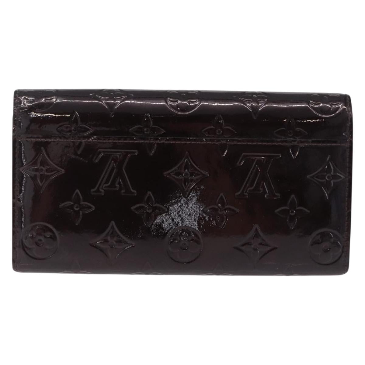 LOUIS VUITTON Vernis Portefeuille Sarah Wallet Amarante M93524 LV Auth 211889A