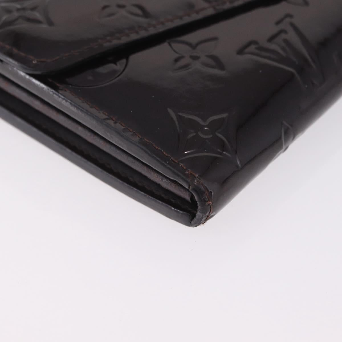 LOUIS VUITTON Vernis Portefeuille Sarah Wallet Amarante M93524 LV Auth 211889A