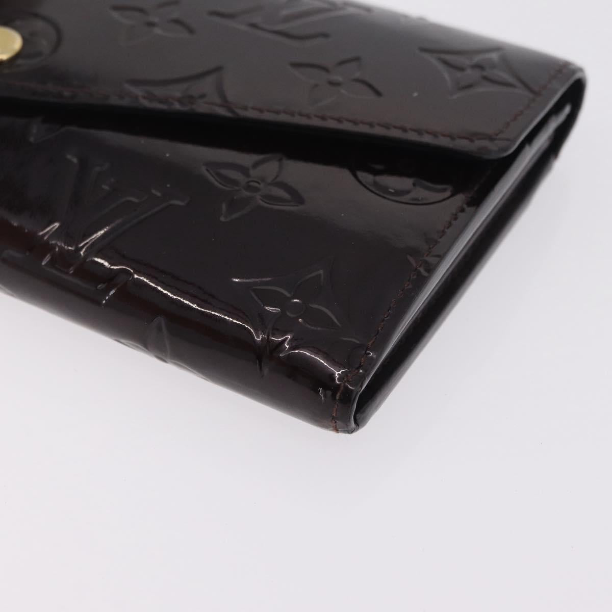 LOUIS VUITTON Vernis Portefeuille Sarah Wallet Amarante M93524 LV Auth 211889A