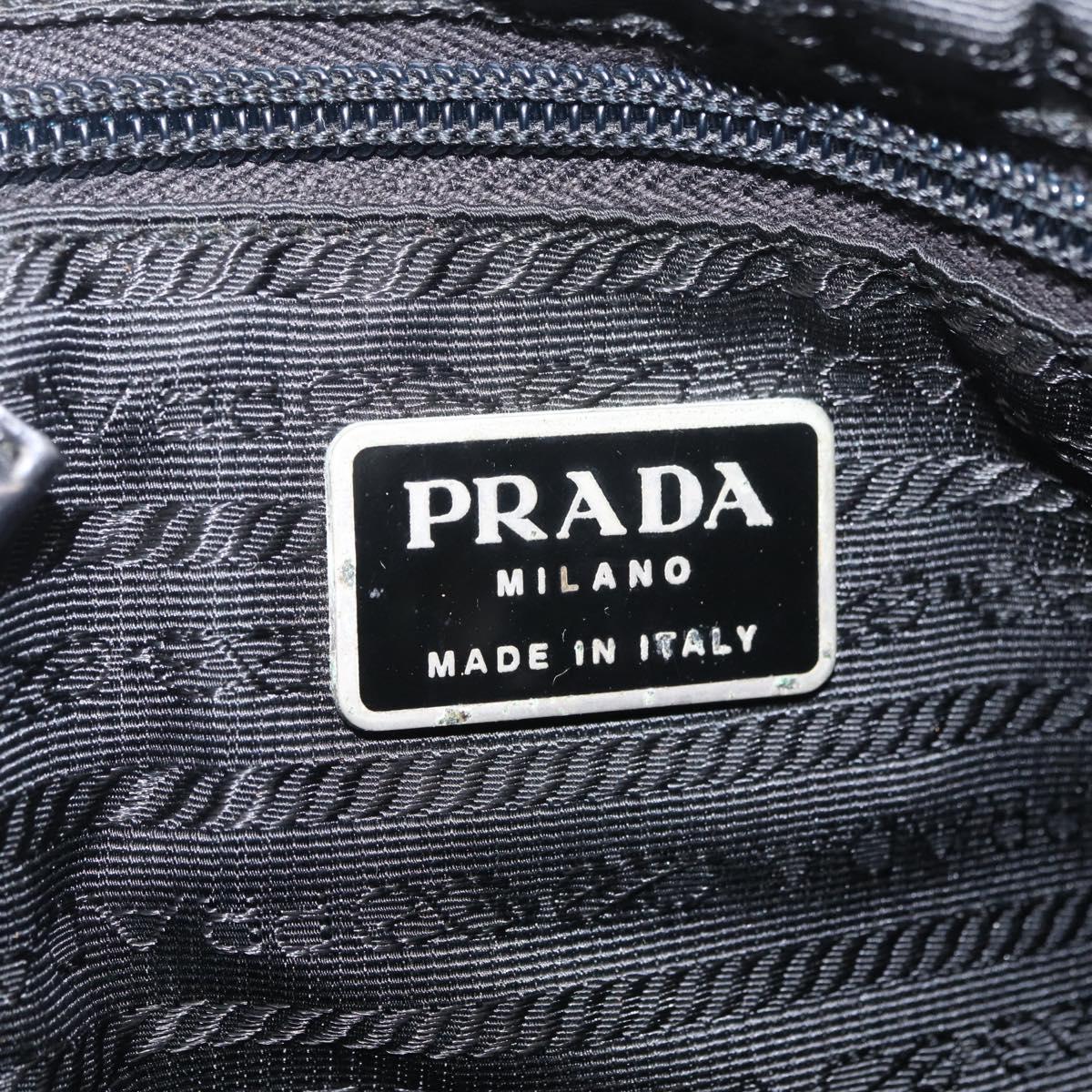 PRADA Backpack Nylon Black Silver Auth 211901