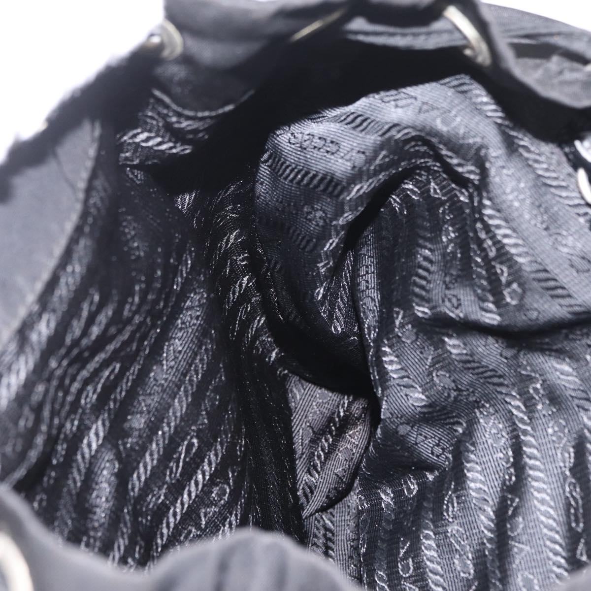 PRADA Backpack Nylon Black Silver Auth 211901