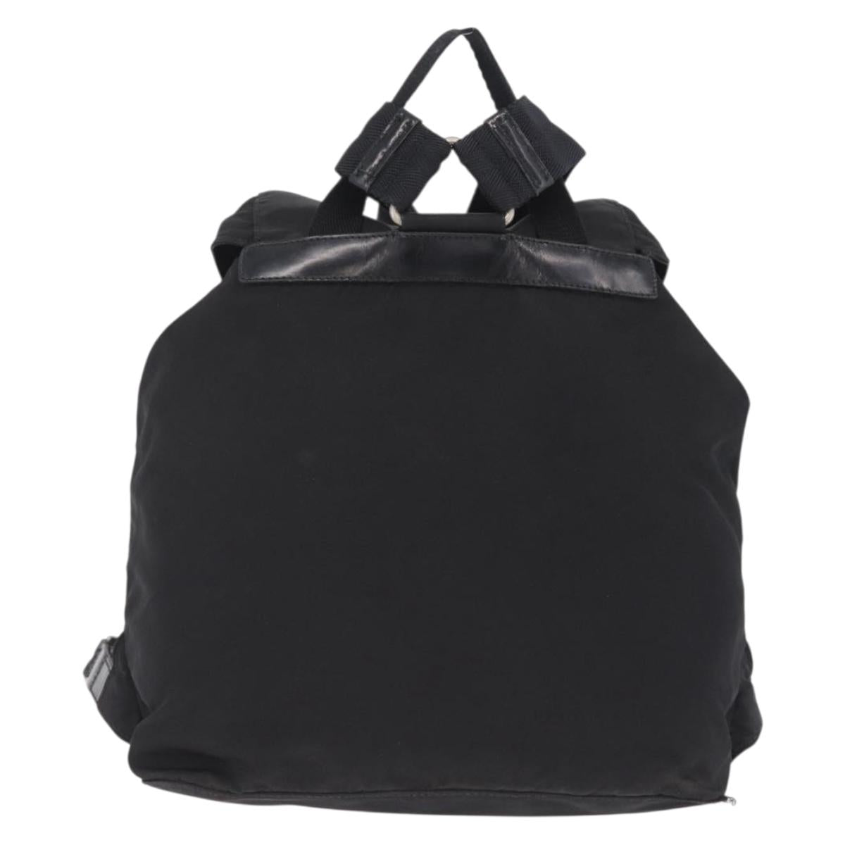 PRADA Backpack Nylon Black Silver Auth 211901