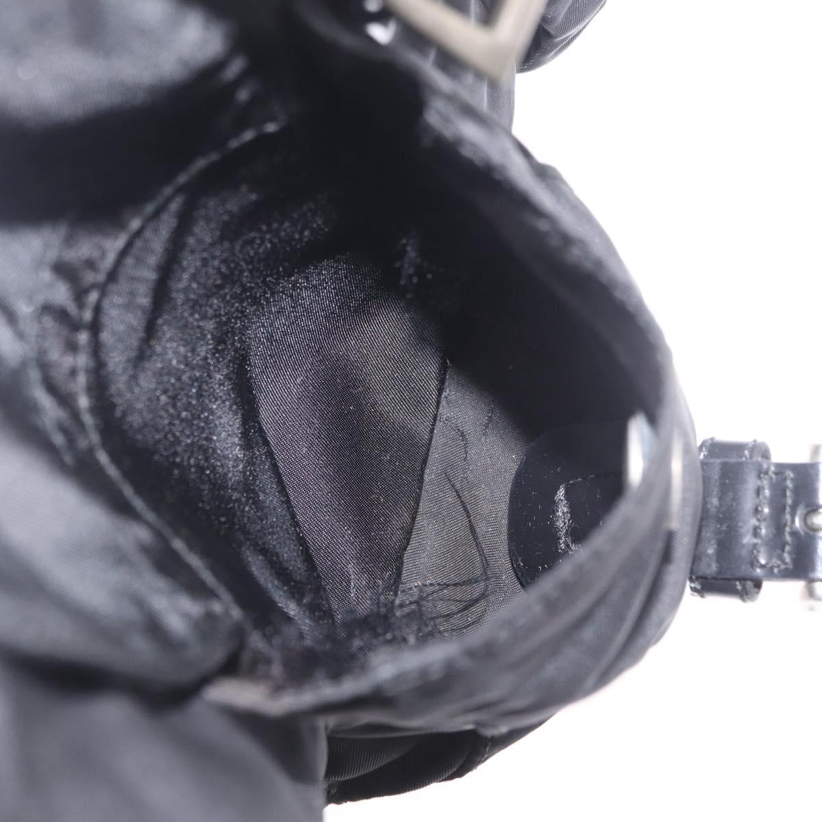 PRADA Backpack Nylon Black Silver Auth 211901
