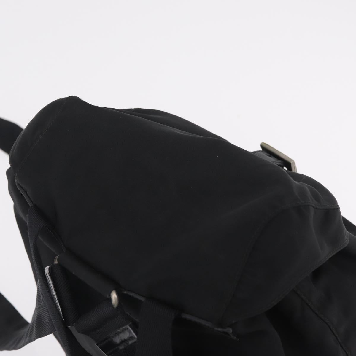 PRADA Backpack Nylon Black Silver Auth 211901